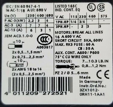 3ZX1012-0RH11-1AA1 | Siemens Contactors